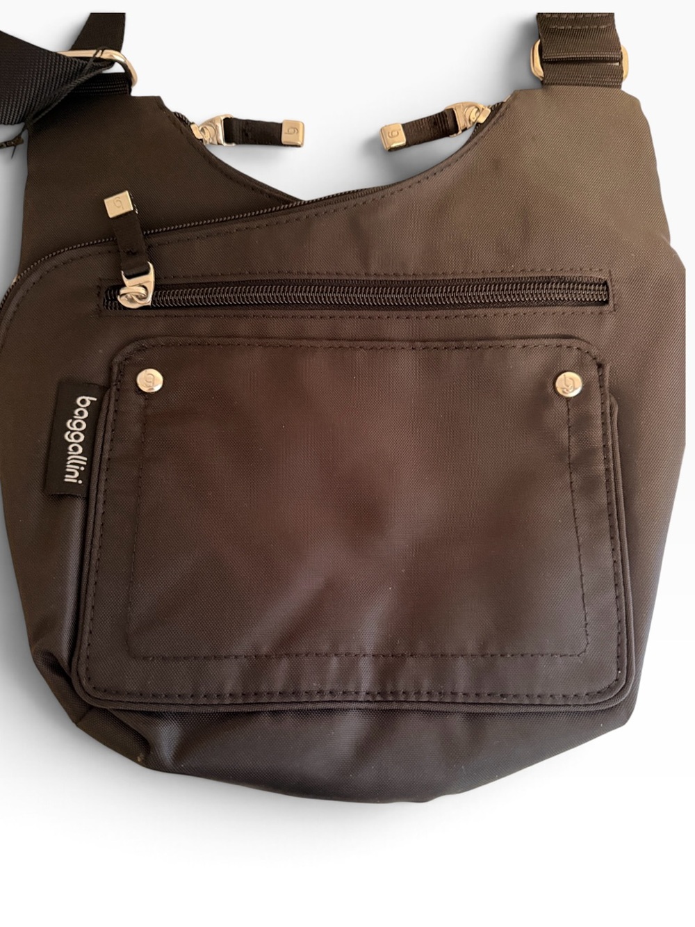 Baggallini Black Crossbody Bag with Silver Hardware NWT
